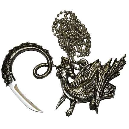 Silver Medieval Dragon Neck Knife 4 Silver Medieval Dragon Neck Knife - Image 2