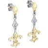 Gold Fleur-de-Lis Silver Post Earrings 2 Gold Fleur-de-Lis Silver Post Earrings -Chic Jewelry Store PS MER1677