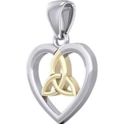 Silver And Gold Triquetra Heart Pendant