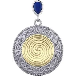 Silver And Gold Celtic Spiral Pendant