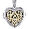 Silver And Gold Celtic Heart Locket