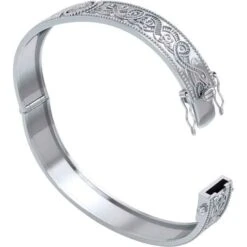Sterling Silver Serpentine Celtic Bangle -Chic Jewelry Store PS TBA212 2