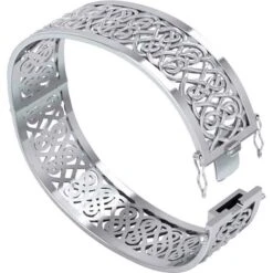 Silver Large Cutout Celtic Knot Bangle 6 Silver Large Cutout Celtic Knot Bangle -Chic Jewelry Store PS TBA216 2