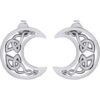 Cutout Silver Celtic Moon Post Earrings -Chic Jewelry Store PS TER1759