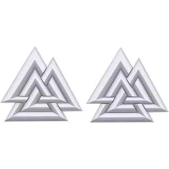 Silver Viking Valknut Post Earrings