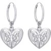 Silver Celtic Heart Hoop Earrings -Chic Jewelry Store PS TER2104