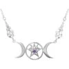 Triple Moon Goddess Pentagram Necklace -Chic Jewelry Store PS TNC417P
