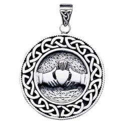 Claddagh With Celtic Knotwork Pendant
