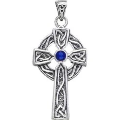 Celtic Cross Pendant With Birthstone
