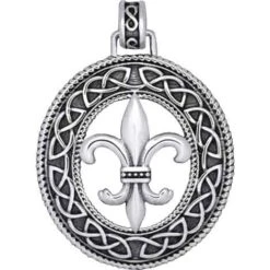 Fleur De Lis With Knotwork Pendant