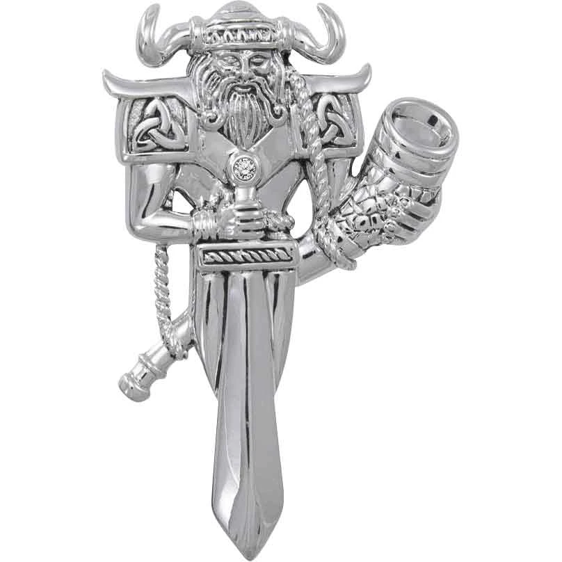 Silver Viking God Heimdal Pendant 3 Silver Viking God Heimdal Pendant