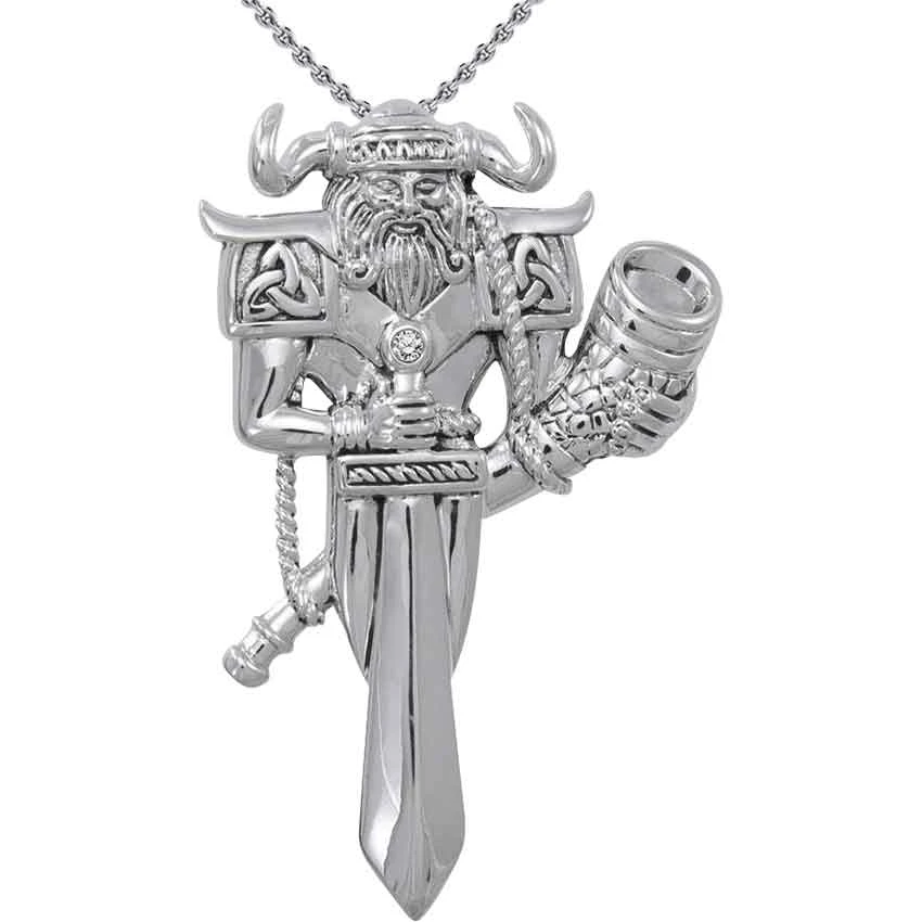 Silver Viking God Heimdal Pendant 4 Silver Viking God Heimdal Pendant - Image 2