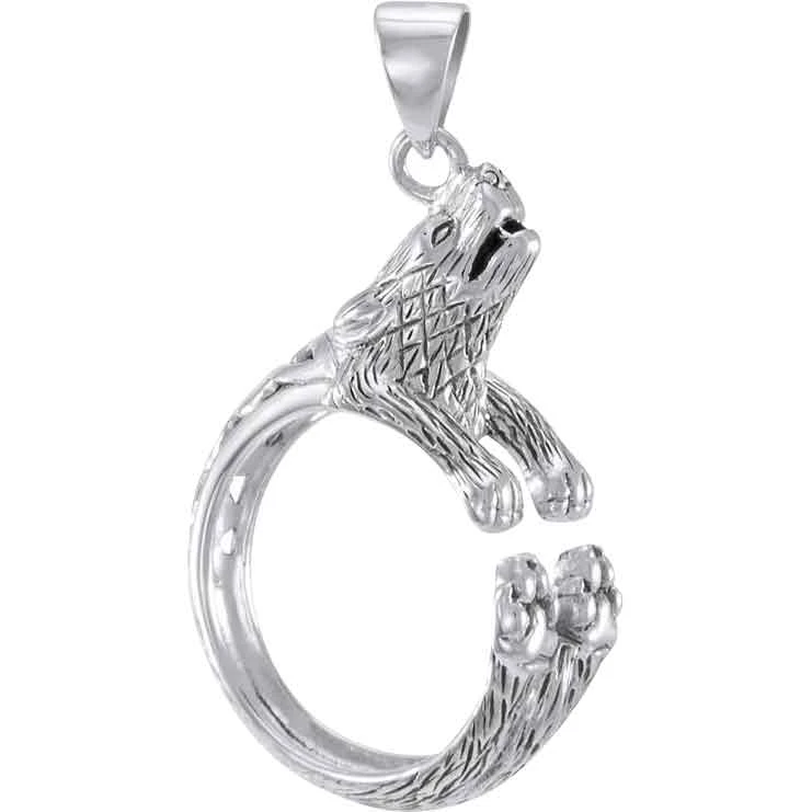 Sterling Silver Howling Celtic Wolf Pendant 4 Sterling Silver Howling Celtic Wolf Pendant - Image 2