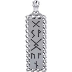 Sterling Silver Runes Of Woden Pendant