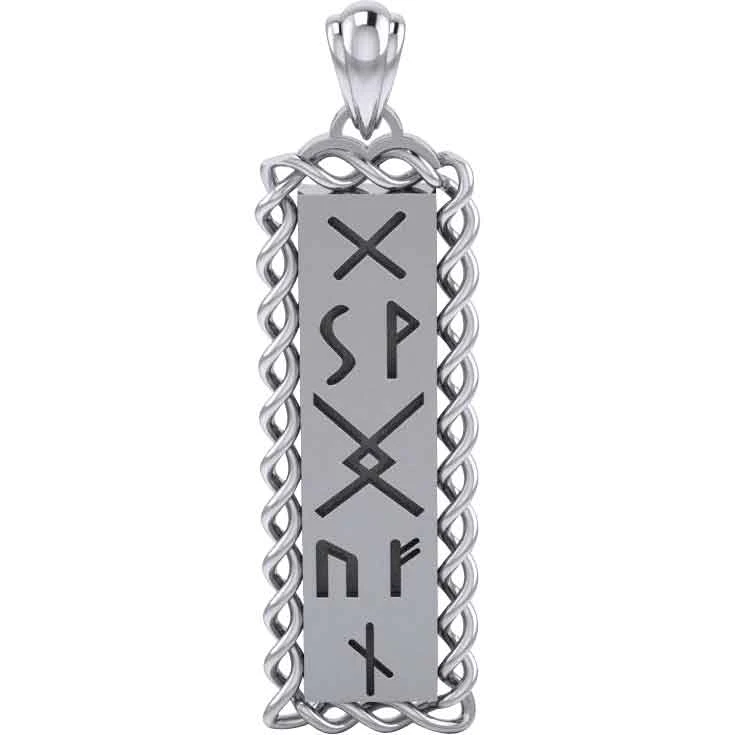 Sterling Silver Runes Of Woden Pendant 3 Sterling Silver Runes Of Woden Pendant