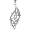 Silver Triple Trinity Knot Leaf Pendant -Chic Jewelry Store PS TPD5028