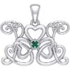 Silver Shamrock Butterfly Gemstone Pendant -Chic Jewelry Store PS TPD5159