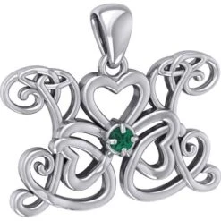 Silver Shamrock Butterfly Gemstone Pendant 7 Silver Shamrock Butterfly Gemstone Pendant -Chic Jewelry Store PS TPD5159 2