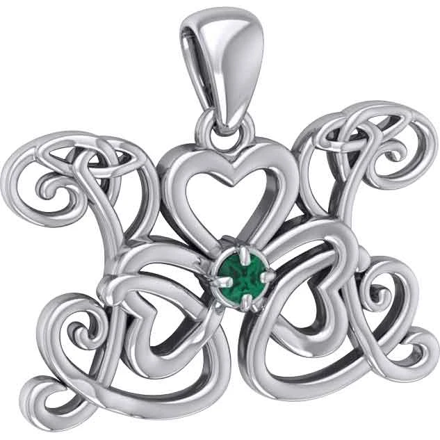 Silver Shamrock Butterfly Gemstone Pendant 4 Silver Shamrock Butterfly Gemstone Pendant - Image 2