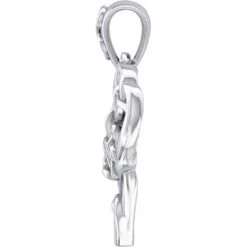 Silver Wolves With Celtic Triquetra In Heart Pendant -Chic Jewelry Store PS TPD5212 3