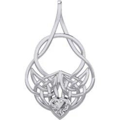 Silver Celtic Knotwork With Heart Gemstone Pendant