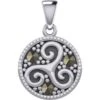 Celtic Spiral Triskele Silver Pendant -Chic Jewelry Store PS TPD5331
