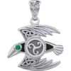 Silver Mythical Raven With Gemstone Pendant -Chic Jewelry Store PS TPD5381