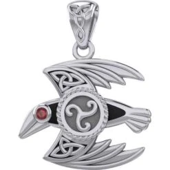 Silver Mythical Raven With Gemstone Pendant -Chic Jewelry Store PS TPD5381 5