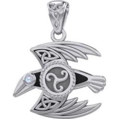 Silver Mythical Raven With Gemstone Pendant -Chic Jewelry Store PS TPD5381 6