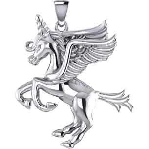 Sterling Silver Winged Unicorn Pendant 3 Sterling Silver Winged Unicorn Pendant