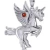 Silver Winged Unicorn With Gemstone Pendant -Chic Jewelry Store PS TPD5401