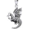 Silver Flying Dragon With Celtic Wing Pendant -Chic Jewelry Store PS TPD5641