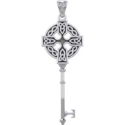 Silver Celtic Cross Key Pendant 8 Silver Celtic Cross Key Pendant -Chic Jewelry Store PS TPD5674 3