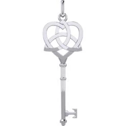 Silver Celtic Heart Key Pendant -Chic Jewelry Store PS TPD5708 3