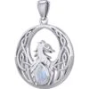 Silver Celtic Phoenix With Gemstone Pendant -Chic Jewelry Store PS TPD5719