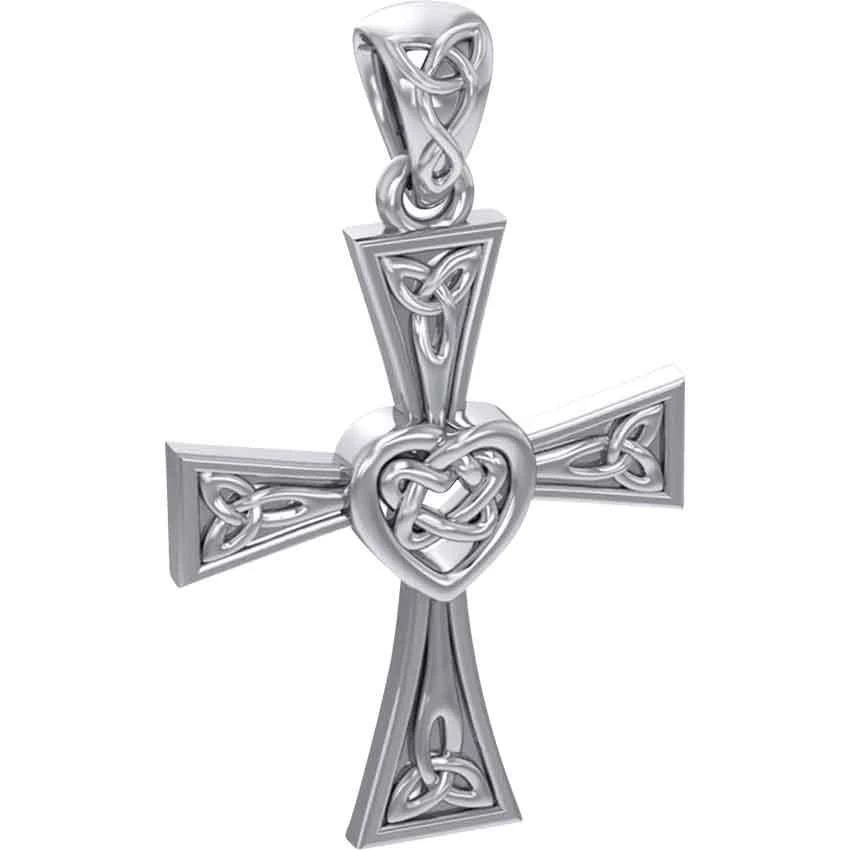 Celtic Cross And Heart Silver Pendant 3 Celtic Cross And Heart Silver Pendant