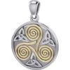Silver And Gold Celtic Triskelion Pendant -Chic Jewelry Store PS TPV346