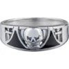 Inlaid Silver Skull Ring 1 Inlaid Silver Skull Ring -Chic Jewelry Store PS TR3661 1