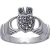 Irish Claddagh With Marcasite Ring -Chic Jewelry Store PS TR416