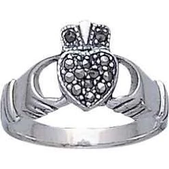 Irish Claddagh With Marcasite Ring