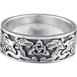 Celtic Dragons Silver Ring