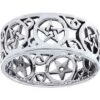 Sterling Silver Pentacle Filigree Ring -Chic Jewelry Store PS TRI1564