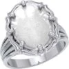 Silver Wolf With Clear Quartz Ring -Chic Jewelry Store PS TRI1725