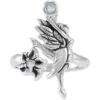 Silver Dancing Fairy With Flower Ring -Chic Jewelry Store PS TRI1821