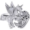 Sterling Silver Unicorn With Gemstone Ring