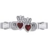 Silver Double Claddagh With Gemstone Ring 2 Silver Double Claddagh With Gemstone Ring -Chic Jewelry Store PS TRI1900