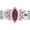Silver Woven Knotwork Marquise Gemstone Ring -Chic Jewelry Store PS TRI1925