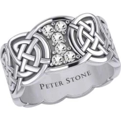 Six Gemstones Silver Knotwork Ring -Chic Jewelry Store PS TRI1949 3