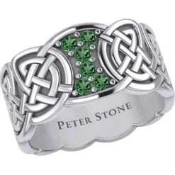 Six Gemstones Silver Knotwork Ring -Chic Jewelry Store PS TRI1949 5