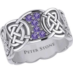 Six Gemstones Silver Knotwork Ring -Chic Jewelry Store PS TRI1949 8